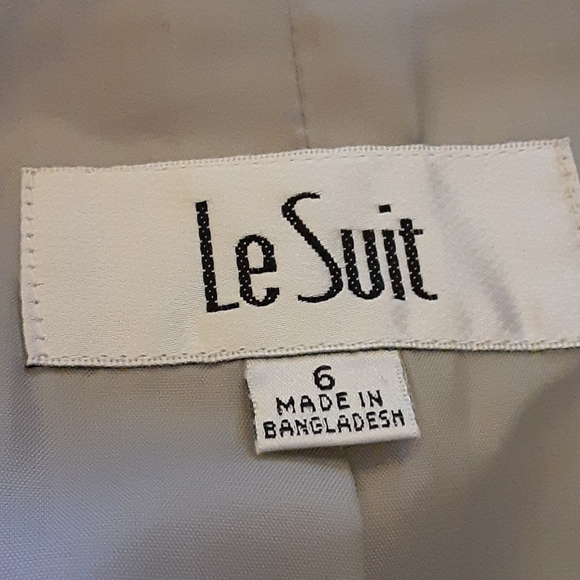 Le Suit 2 piece gray short sleeve skirt & jacket suit fully lined size 6…EUC - Picture 8 of 9